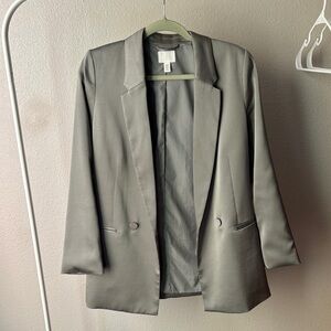 H&M Light Gray Single-Breasted Blazer